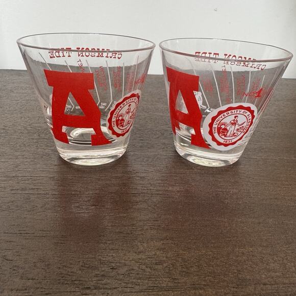 Two Vtg 1961 Alabama Crimson Tide Championship Glass "No. 1 in '61" Roll Tide - Picture 1 of 12
